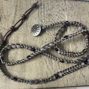 Chan Luu Style Beaded Wrap Bracelet with Sun Charm